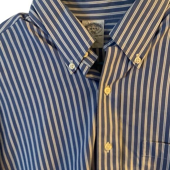 Pre Owned Men’s Brooks Brothers Long Sleeve Button Up Classic Pinst Sz 16 4/5 - Picture 9 of 11